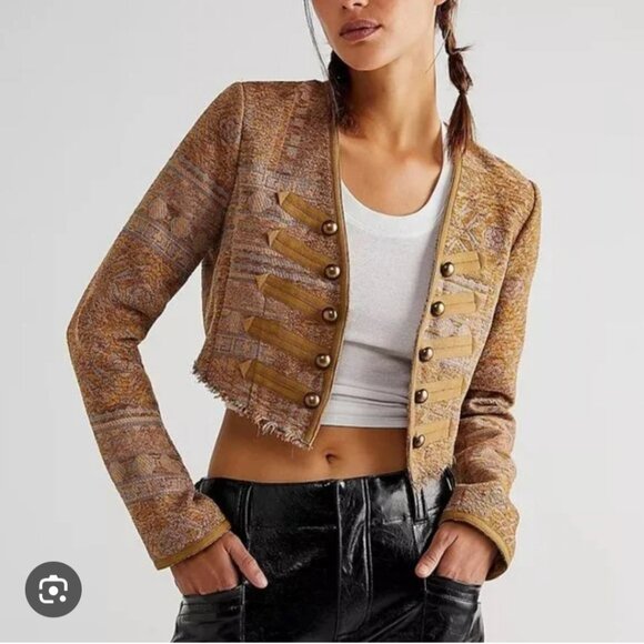 Free People Jackets & Blazers - Free People Blouson Juliette Cropped Jacket M NWOT